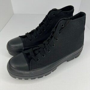 No Bo Womens WMNB42AC013L Black Platform Lace Up High-Top Size 10 Sneakers